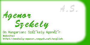 agenor szekely business card